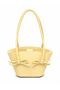 Women's New Model Shiny Leather Bow Detailed Inner Zipper Medium Size Stylish and Luxurious Shoulder Bag (Height 17 cm Width 27 cm)