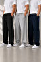 3 Pieces of Comfortable Fit Men's Sweatpants (Black+Grey+Navy Blue) - 2