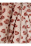 Pink Patterned Hooded Girl's Plush Coat - 3