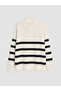 Ecru Stand Collar Boy's Knitwear Sweater
