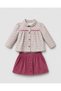 Baby Girl Plum Little Flowers Cotton 3-Piece Set - 3