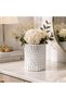 Decorative Vase and Makeup Organizer – White Modern Textured Brush Organizer - 4
