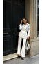 Women's Front Sleeves with Bead Embroidery Tansel Fabric Bambir Ceken Pant Suit - 7