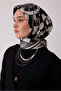 Tivil Silk Scarf Ecru 4411 84 Geometric Pattern - 2