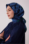 Tivil Silk Scarf Navy Blue 4411 80 Geometric Pattern - 2