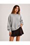 Women's Crew Neck Unprinted Basic Oversize Cotton Plain Sweatshirt