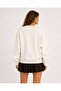 Women's Crew Neck Unprinted Basic Oversize Cotton Plain Sweatshirt - 2