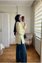 Women's Modal Fabric Elegant Tunic with Tie Detail 70/cm - 3