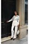 Women's Front Sleeves with Bead Embroidery Tansel Fabric Bambir Ceken Pant Suit - 6