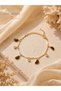 Women's Gold Color Watermelon Figured Zircon Stone Stylish Bracelet