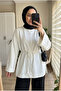 Women's Modal Fabric Elegant Tunic with Tie Detail 70 cm - 5
