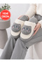 Mia Plush Cat Figured Women's House Slippers Soft Sole Dowry Slippers Gift Slippers Stc1340