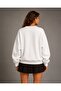 Women's Crew Neck Unprinted Basic Oversize Cotton Plain Sweatshirt - 2