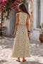 Women's Maxi Length Ruffled Collar Viscose Sleeveless Dress - 2