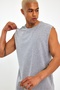 Men's White Basic Crew Neck Sleeveless T-Shirt Relaxed Fit