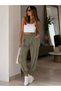 Women's Crepe Fabric Pants with Pockets and Elastic Waist
