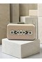 Skin Color Striped Satin Silver Detailed Crystal Stone Chain Strap Women's Evening Dress Bag Wedding Engagement Graduation - 3