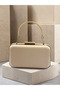 Skin Color Striped Satin Gold Detailed Crystal Stone Chain Strap Women's Evening Dress Bag Wedding Engagement Graduation - 3