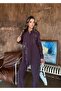 Women's Shirt with Bead Embroidery on Front and Sleeves, Standard Pants Size Suit - 3