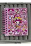 Pink Rabbit Figured Water Bottle with Lid, Notepad with Stickers, Spiral Kawaii Gift Notebook