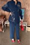 Women's Shirt with Bead Embroidery on Front and Sleeves, Standard Pants Size Suit - 7