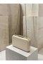 Skin Color Striped Satin Silver Detailed Crystal Stone Chain Strap Women's Evening Dress Bag Wedding Engagement Graduation - 4