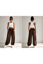 Side-Tied Draped Viscose Knitted Mixed Brown Shalwar Trousers - 3
