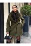 Women's Fur Collar Belted Cashmere Coat