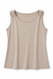 Women's Cream Shoulder Buckle Tank Top Blouse