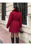 Women's Fur Collar Belted Cashmere Coat - 2