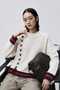 Women's Oversize Knitwear Sweater with Side Tie Detail and Crew Neck - 3