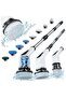 ZOOMEE Electric Cleaning Brush, 2022 Spin Scrubber Cordless with 8 Interchangeable Drill Brush Heads, Tub and Floor Tile Mop Set with 137 cm Adjustable Handle for Bathroom Kitchen Car Floor (White)