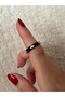 Stone-Embellished Black Ring - 2