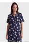 Peak New Season Navy Blue Off-the-Shoulder Floral Dress - 2