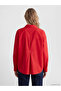 Özmarka New Season Red Oversize Poplin Women's Shirt - 4