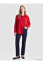 Özmarka New Season Red Oversize Poplin Women's Shirt - 2