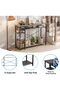 Modern Sofa Table with Storage Shelf Coffee Corner 3 Tier，Black - 4