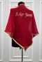 Red Triangle Chiffon Shoulder Cover with Gold Engraved Text and Ribbons, Soldier Welcome Dear Bride Cape Farewell Entertainment Night Souvenir Engagement Groom Groomsmen Henna Shawl - 3