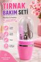 Pink Manicure and Nail Care Set – Tweezers, Scissors, Nail Clippers, and File