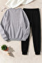 Unisex Cute Frogs Design Printed Crew Neck Sweatshirt - 2-Piece Tracksuit Set - 2