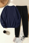 Unisex Teach Design Printed Crew Neck Sweatshirt - 2-Piece Tracksuit Set - 2