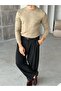 Soft Textured Crew Neck Knit Sweater m - Beige - 3