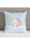 Dreamz Unicorn Filled Cushion 45x45 cm, Decorative Accent For Tabletop Shelf And Home Styling