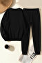 Unisex Flowers Design Printed Crew Neck Sweatshirt - 2-Piece Tracksuit Set - 2