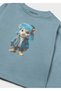 Winter Season Baby Boy Long Sleeve Printed Tshirt - Dark Green - 3