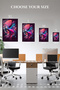Neon Green Orange 3D Frame Metal Wall Art - 6