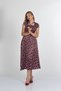 Women's Summer Burgundy Carla Bow Collar Detailed Maxi Dress 50402