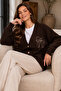 Bowknot Embroidered Knitwear Cardigan N514 Brown - 3