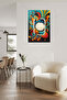 Retro Orange Teal Geometric Abstract Metal Wall Art - 5