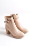 July Zippered Orthopedic Sole Heeled Women's Boots Ctt - Skin - 4